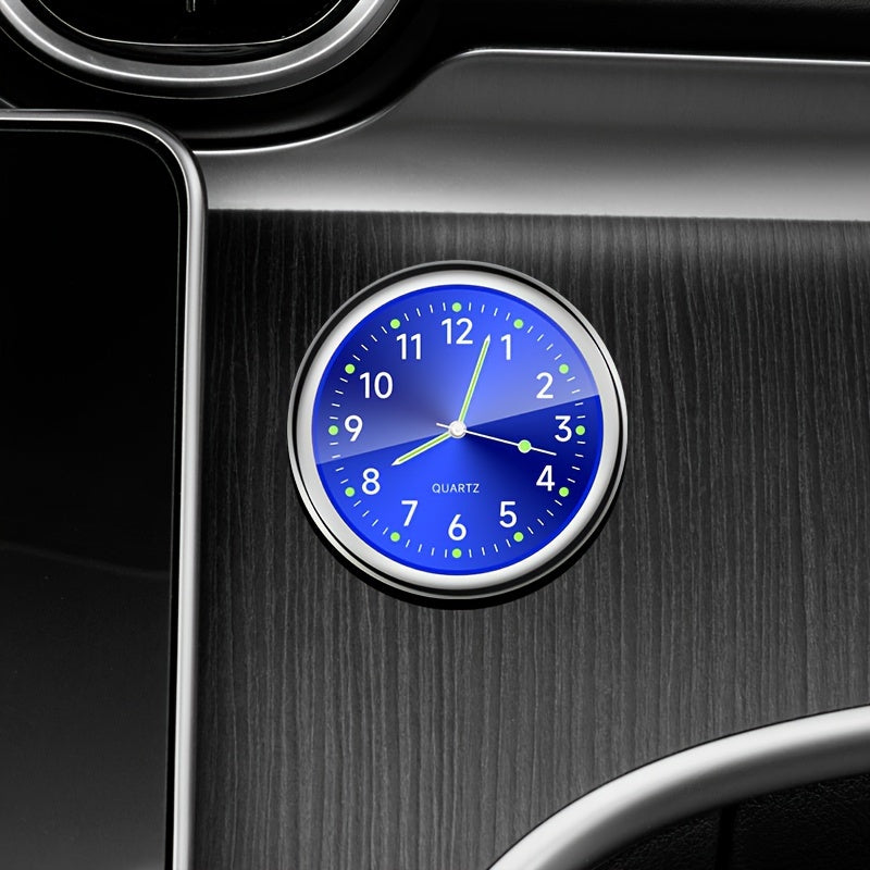 Decorative glow clock for high-end cars, stick-on dashboard accessory.