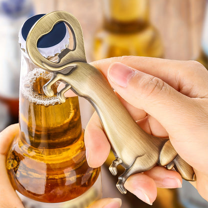 Sausage dog bottle opener for beer, wine, juice. Ideal for bars, restaurants, and home bars. Perfect for summer drinks.