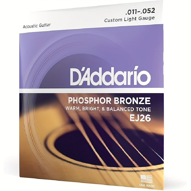 Acoustic guitar strings made of 80/20 bronze for six-string guitars, providing a rich, bright sound and excellent projection - Model EJ10-3D, extra light gauge 10-47.