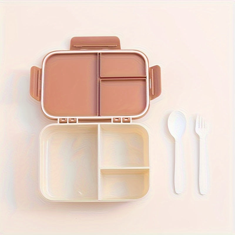 A leak-proof, microwaveable Japanese-style lunch box with compartments, perfect for students and office workers on the go. This high-quality plastic container is ideal for travel and can hold a large amount of food.