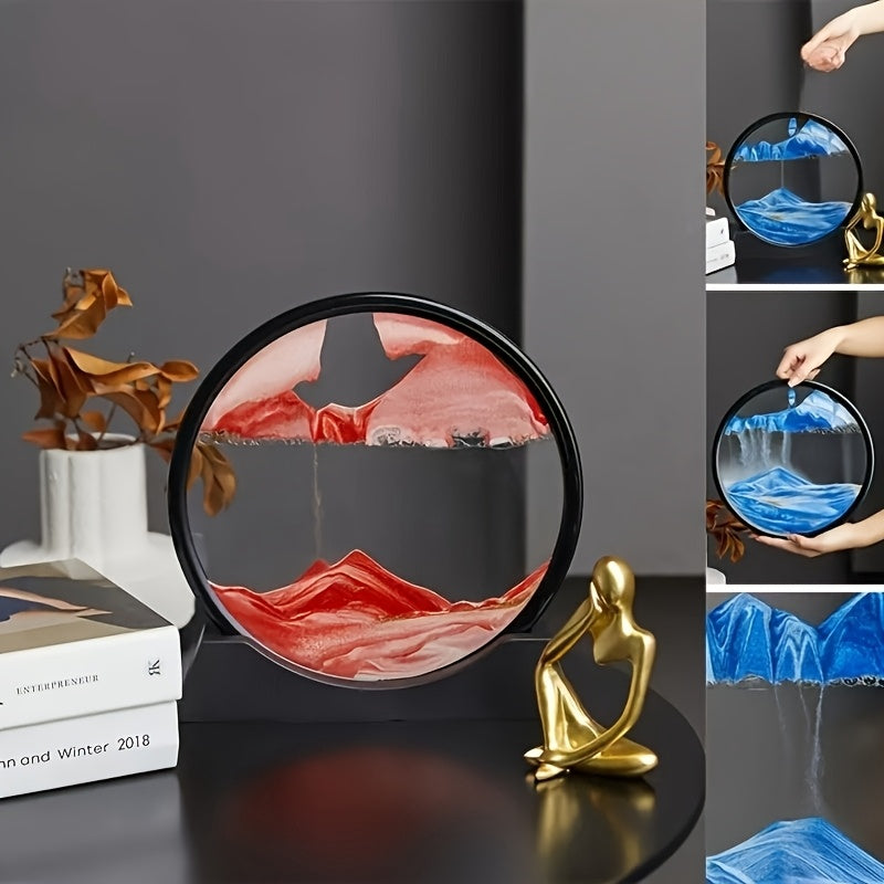 Dynamic Sand Art Dome - Glass tabletop decor for home and office, suitable for indoor and outdoor use without power.