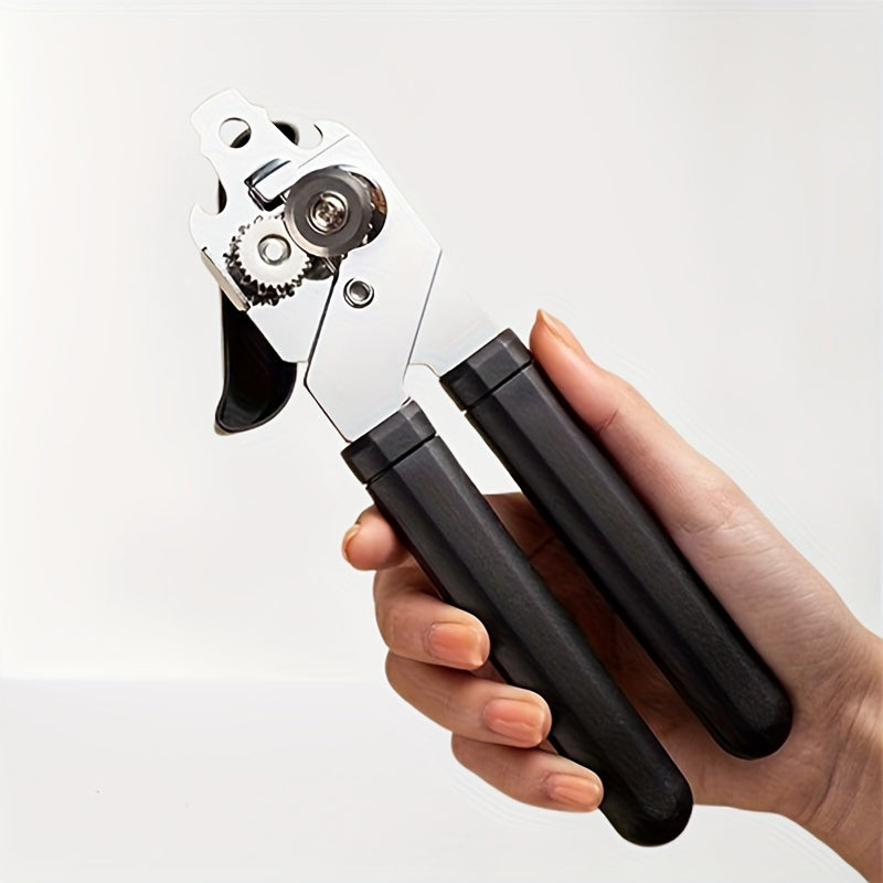 3-in-1 Can Opener made of durable Stainless Steel, featuring a multifunctional design for opening cans and bottles with ease. Boasting a powerful grip and ergonomic design, this tool is perfect for use during Christmas, Halloween, Easter, Hanukkah