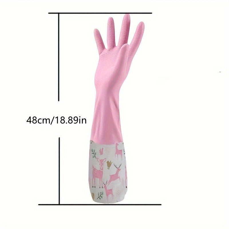 Longer Length Silicone Cleaning Gloves, Waterproof, Suitable for Both Hands, Safe for Kitchen, Bathroom, Car Washing, and Household Chores, Strong and Versatile Cleaning Accessories, A Must-Have for Every Home, Perfect Thanksgiving Present