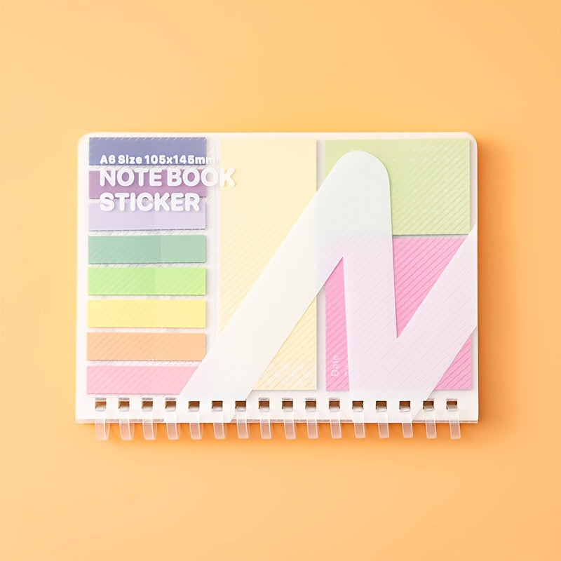 A6 Soft Loop Buckle Notebook with Sticky Notes, Suitable for Office and Study, Cute Design