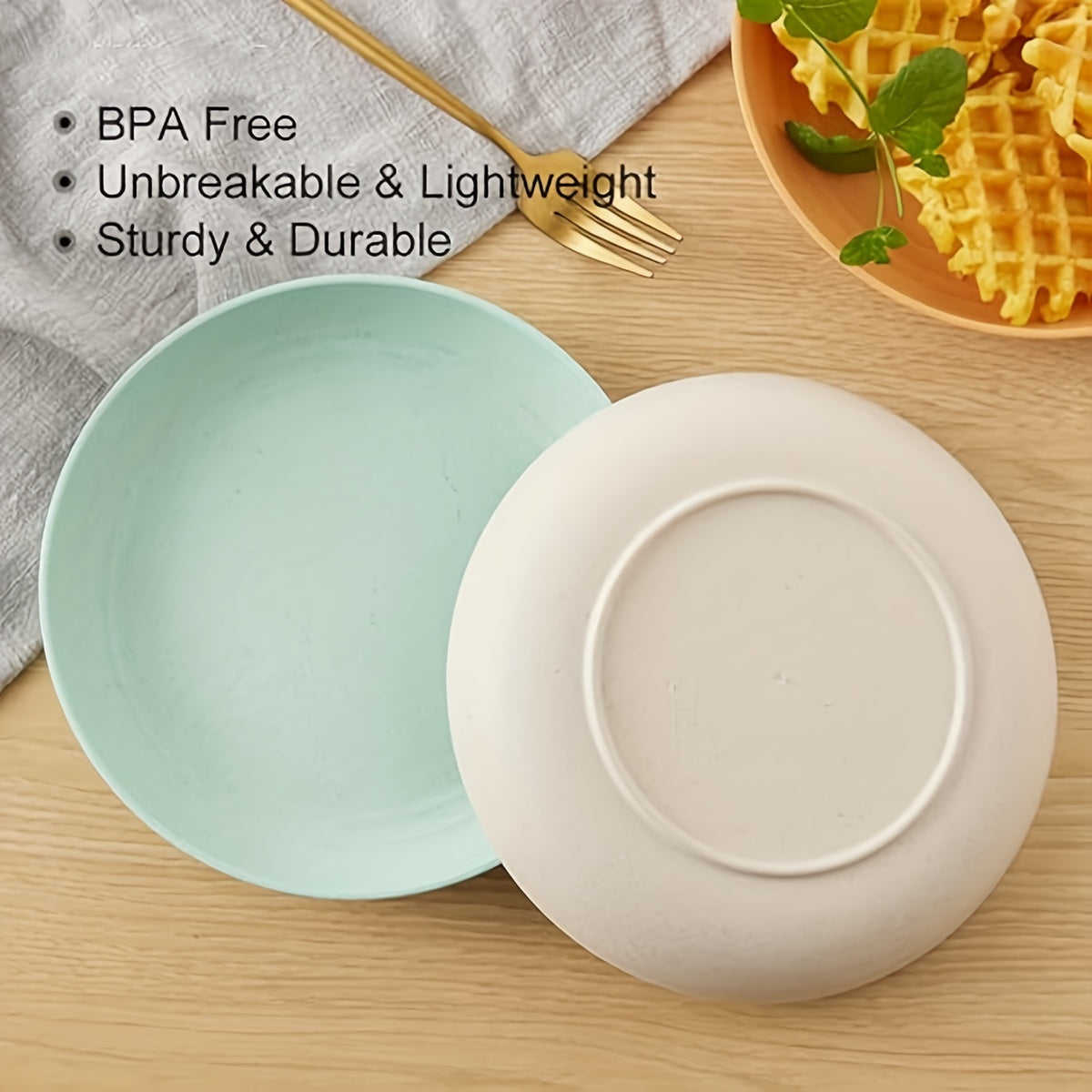 6 unbreakable deep dinner plates, 19.81 cm in size, dishwasher and microwave safe, BPA-free.