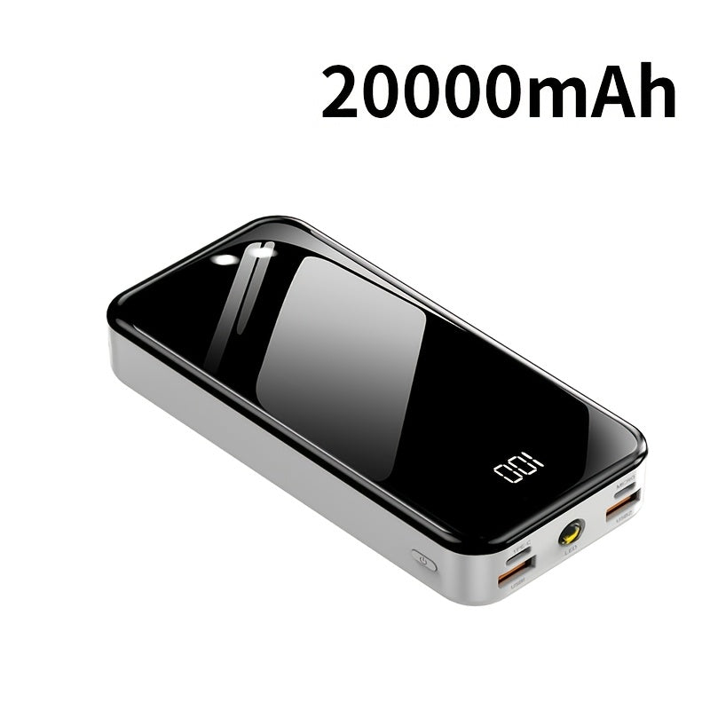 20000mAh Power Bank with 22.5W/PD20W Fast Charging, LED Display, LED Light, Dual Input/Output, Compact and Portable