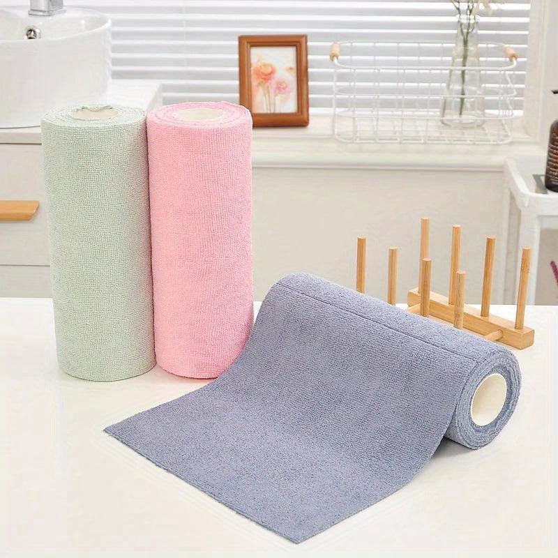 Get all your cleaning needs covered with a pack of 20 reusable microfiber cleaning wipes on a roll. These versatile rolls can be used as kitchen cloths, dish rags, or paper towel replacements. Made from woven fabric, they are perfect for any room in the