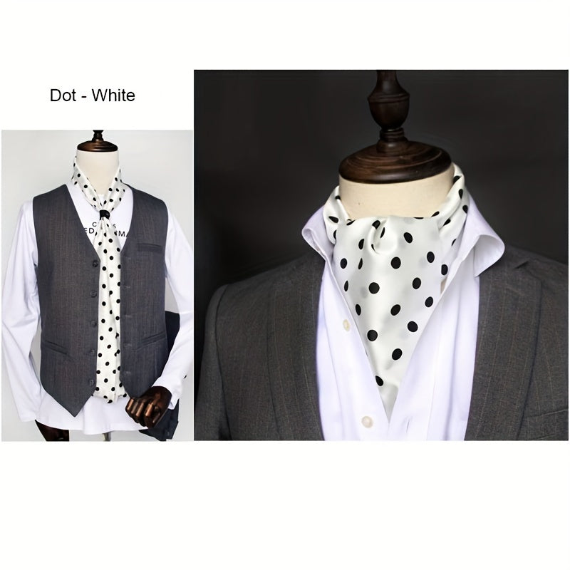 Stylish Men's Scarves: British Vintage Suit Shirt Twill Scarf with Printed Double-layer for Business - Unisex Wraps