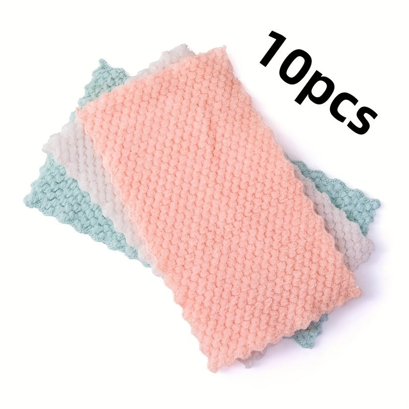 Pack of 10 Super Soft Microfiber Cleaning Cloths - Prevents Pilling, Dries Quickly, Perfect for Windows, Mirrors, and Stainless Steel - High Absorbency, Leaves No Residue, Ideal for Household Use