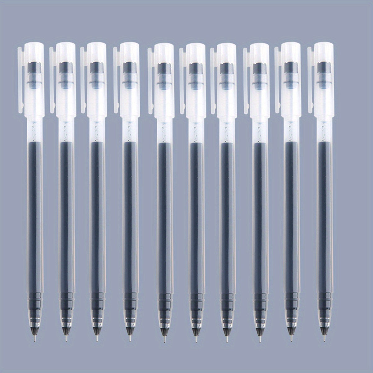 Large capacity gel pens in 0.5mm needle tube, 6 or 10 pcs, ideal for students and office writing.