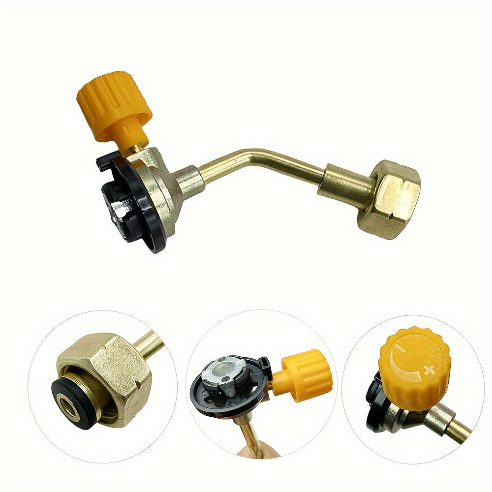 Adapter valve for direct refilling of camping gas butane cylinders