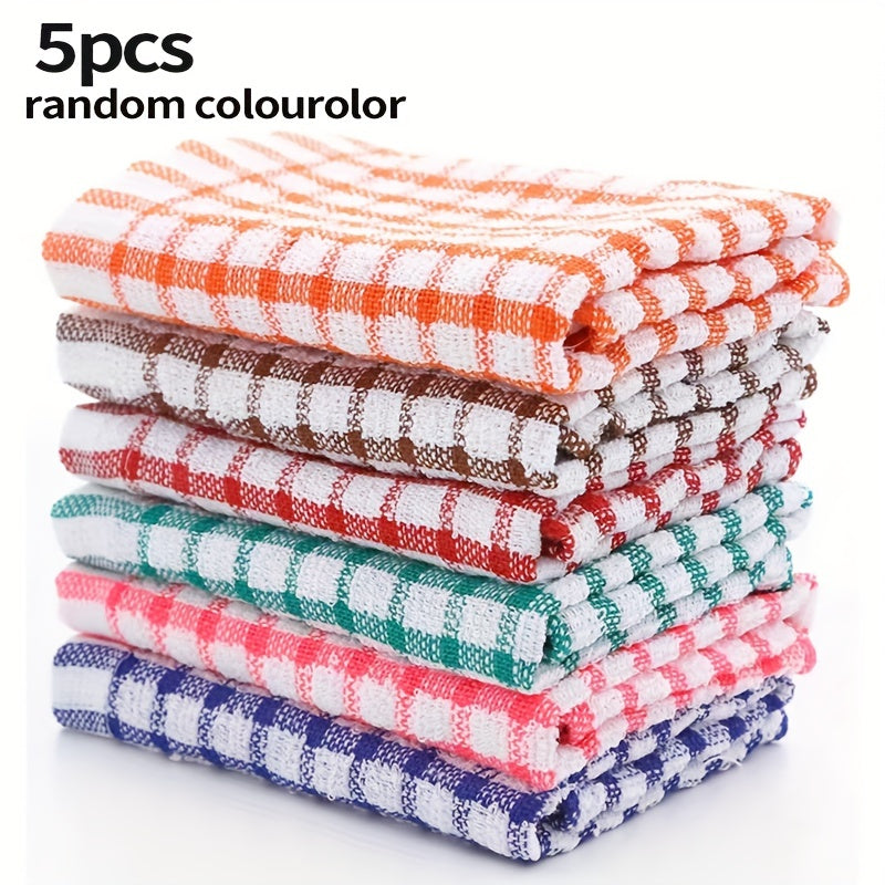 5/10-Pack of 100% Cotton Dish Cloths, Super Absorbent Hand Wash Only Kitchen Towels with Space Theme, Reusable Cleaning Cloths for Dishes and Countertops