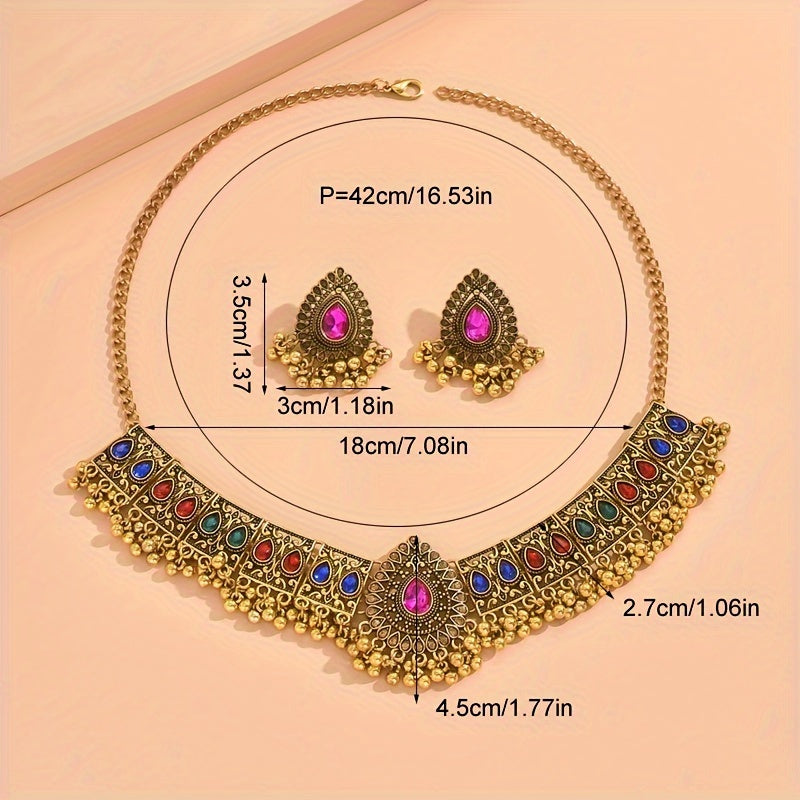 Take a trip down memory lane with this elegant Peacock Jewelry Set featuring dazzling Rhinestones - includes a stunning Necklace and Earrings set for women, ideal for special occasions and thoughtful gifts