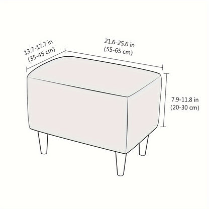 Stretch modern style ottoman cover protects footstools from dust and enhances living room decor.