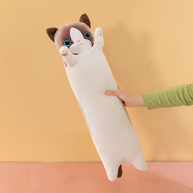 Get the Long Cat Plush Toy today! This soft, cuddly toy doubles as a plush pillow cushion and features a cute kitty design. It's the perfect gift for friends and is ideal for cozying up on the sofa.