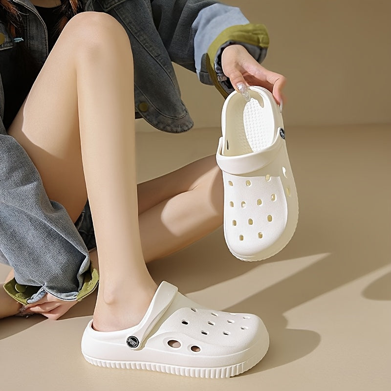 Breathable EVA Clogs, Slip-On Sandals for Men and Women with Flat Heel, Ideal for Beach or Pool, Trendy Hole Design.