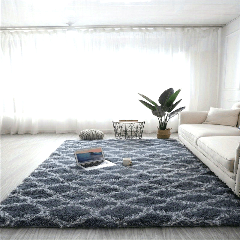 Fashionable checkered design rug, modern Nordic-style warm plush carpet. Soft and fluffy bedroom cushion, with a washable living room floor mat. Perfect for home decor, indoor supplies, bedside accessories, patio, garage, high traffic areas, and spring