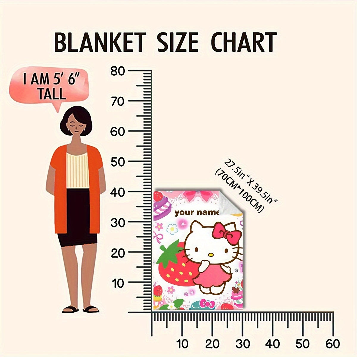 Decorate your space with this adorable Cartoon Hello Kitty Customized Blanket! Made from soft and cozy flannel, this blanket is perfect for keeping you warm and comfortable in any season. It's also a great gift idea for Hello Kitty fans. Add a touch of