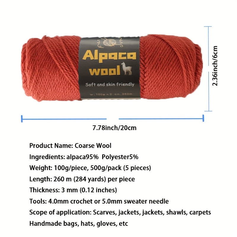 500G Alpaca Wool Yarn, 245 Thick Knitting Needles, Multi-Colored Kit for Autumn and Winter Fashion DIY Projects. Includes Yarn for Sweaters, Cardigans, Scarves, Hats, Gloves, Pants, and