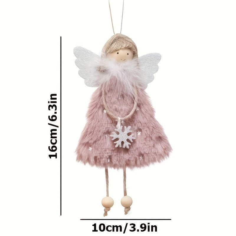 3pcs Christmas decoration pendant with creative doll charm, angel girl pendant, and Christmas tree ornament. Perfect for scene, festival, room, and office decor, as well as theme parties.