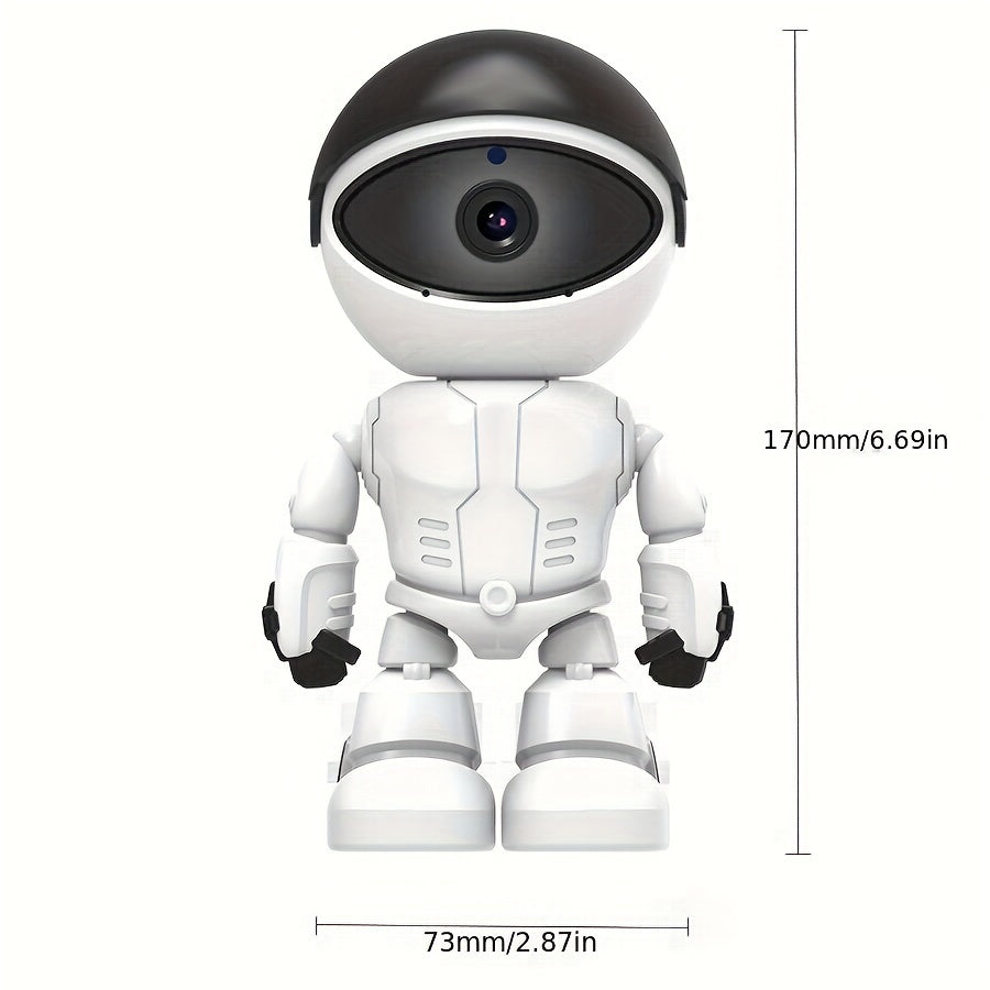 1-Piece Robot Wifi IP Camera with Indoor Dome, Auto Tracking Monitor, Night Vision, Mobile Remote Viewing, Security CCTV Camera without SD Card