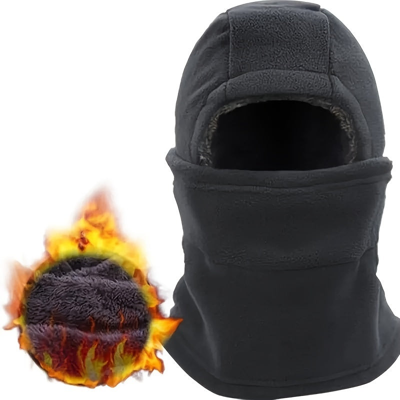 Stylish 3-in-1 Winter Balaclava - Windproof, Cozy Fleece Face Mask with Ear Covers for Outdoor Fun | Convenient Drawstring Closure, Great for Cycling & Chilly Days | Perfect Christmas Present for Wife or Friends