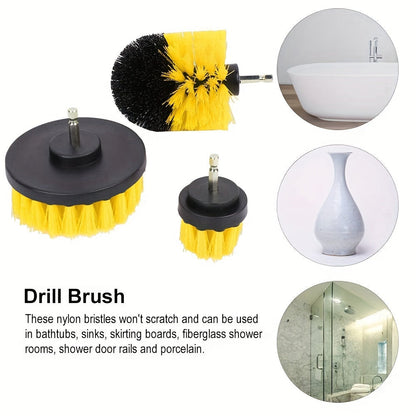 Set of 3 Multi-Surface Cleaning Brushes - Perfect for Cleaning Floors, Grout, Bathtubs, Showers, Tiles & Car Detailing - Made of Tough PP Material