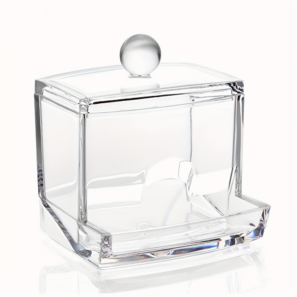 Clear plastic square swab jewelry box.