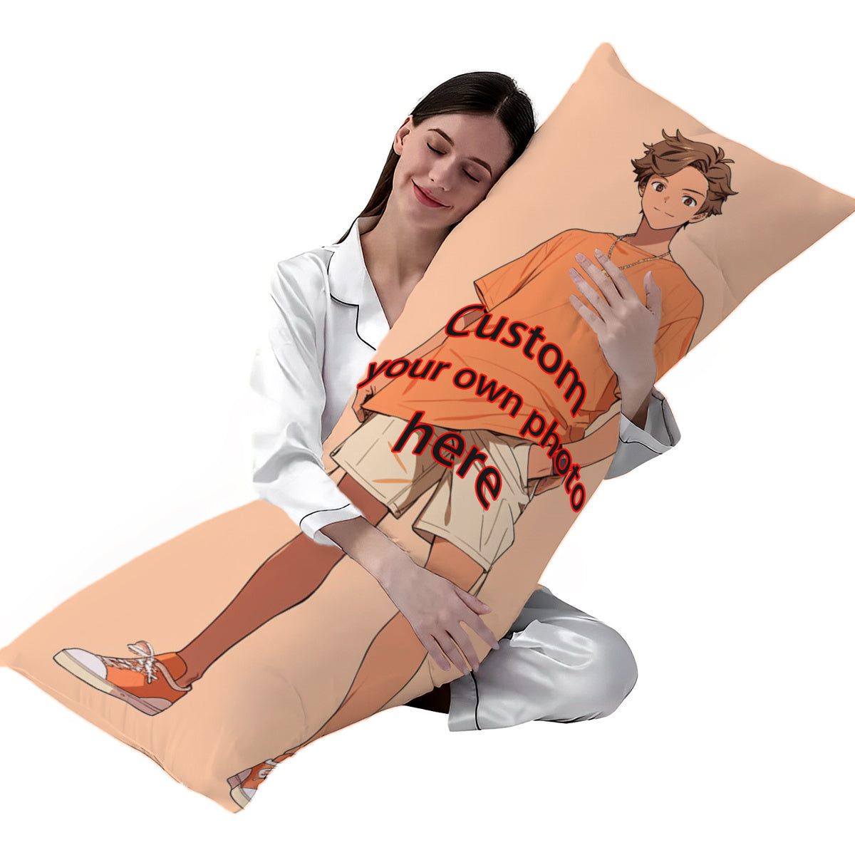 Personalize your home decor with this Anime-Themed Long Body Pillow Cover featuring a customizable photo. Made from soft plush polyester with a single-side print, this woven cover measures 50.8x137.16 cm and does not include an insert. Perfect for