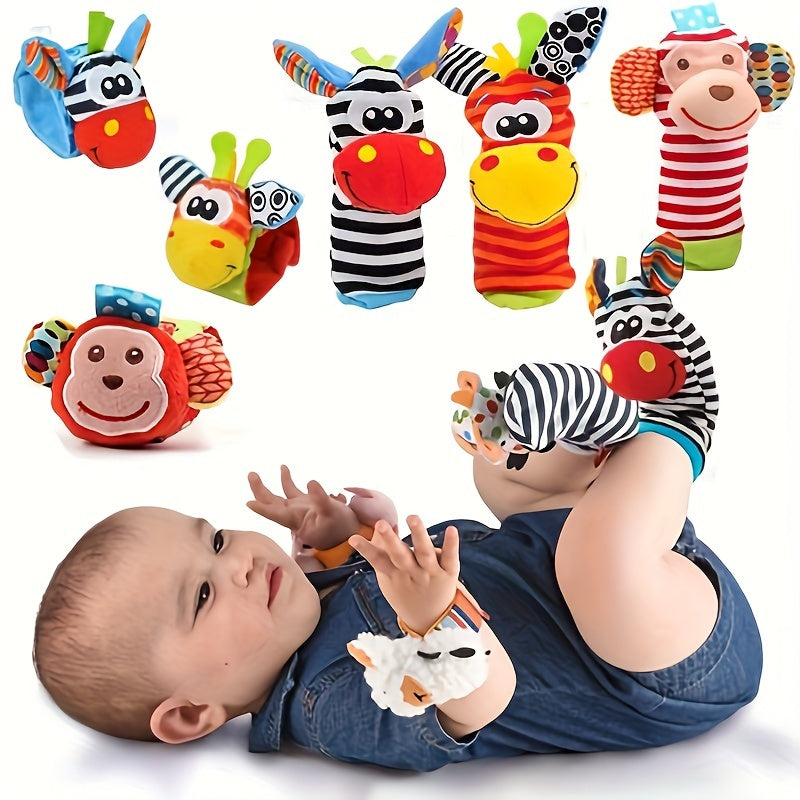 Introducing a new collection of adorable and cozy indoor socks for kids - the Cartoon Animal Wrist Bell Rattle Socks for Newborns! These plush stuffed toys come in a variety of colorful styles, perfect for boys and girls. Plus, they even include a doll