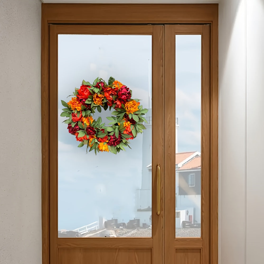 Add a touch of elegance to your winter decor with our Elegant Floral & Greenery Window Sticker. Featuring vibrant red, orange, and yellow flowers with pine accents, this self-adhesive PVC sticker is 7mil thick and perfect for holiday decorations and