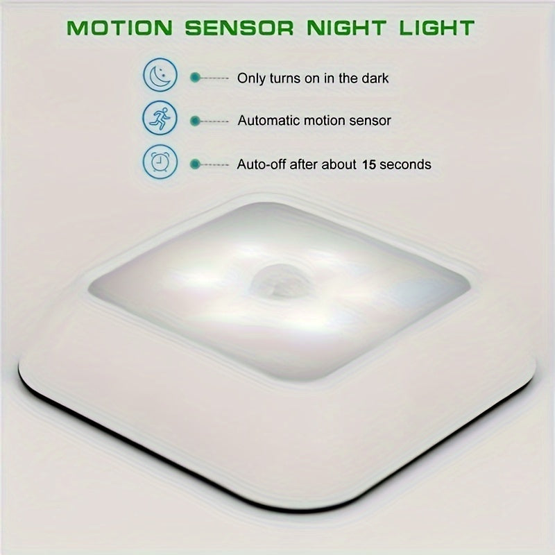 3 LED motion sensor night lights for indoor decoration in ladder bedroom, corridor, and staircase.