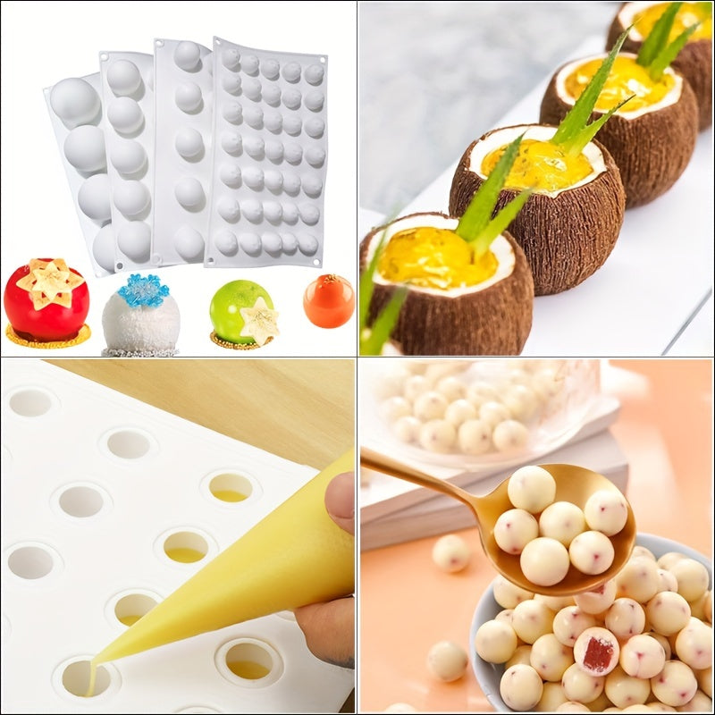 Silicone Mold for Round Ball Shape Cake Decorating Tools, Spiral Baking Mold for Making Cake Jelly Mousse French Dessert