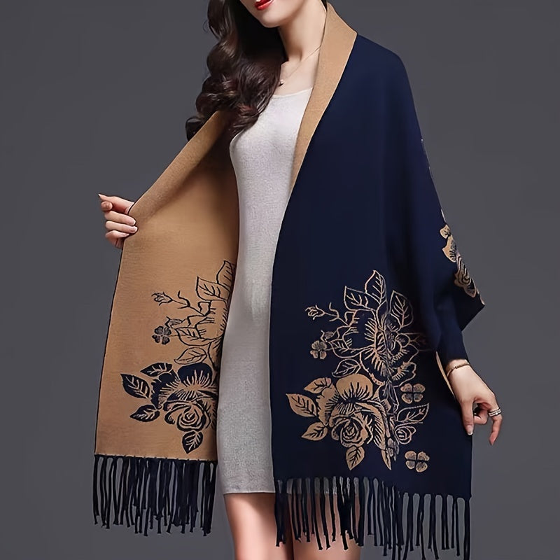 Goddess Shawl Coat for Autumn/Winter, warm and stylish, can be worn as a cheongsam with sleeves.