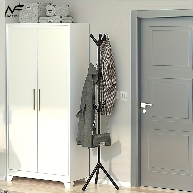 Convenient and Simple to Put Together Freestanding Coat Rack - Compact Clothes & Hat Hanger for Bedroom and Living Room, Made of Sturdy Plastic