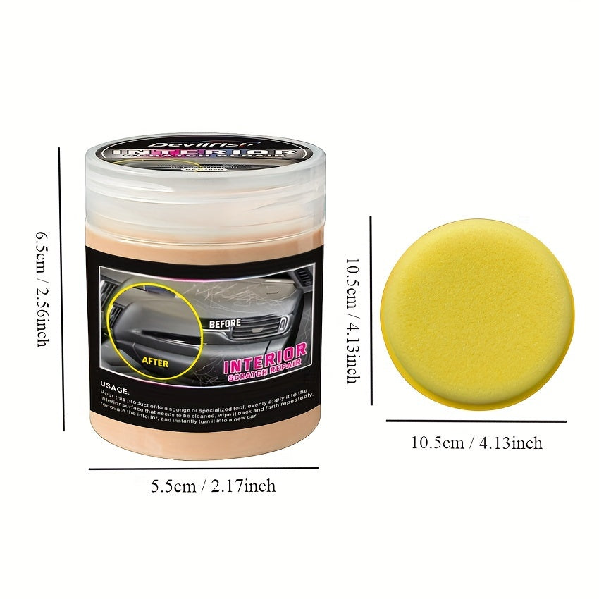 Convenient 100G Car Interior Scratch Repair Kit - Clay-Based Polish for Plastic & Dashboard, Quick Maintenance.