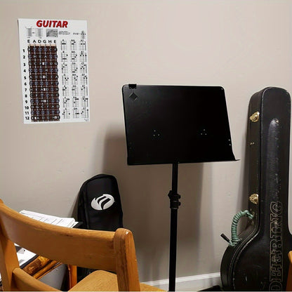 Guitar & String Fretboard Poster with Chord and Note Stickers for Beginners