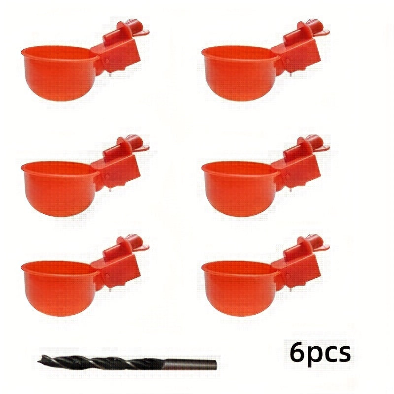 Battery-free automatic plastic water fountain for chickens and poultry.