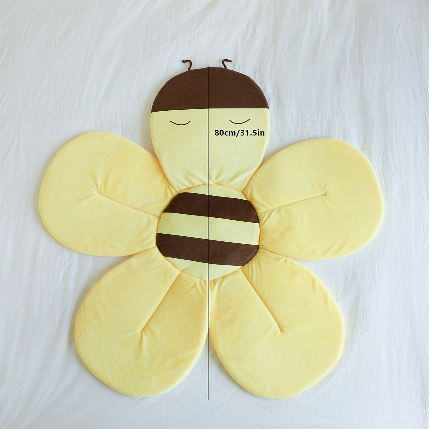 The Dearchuu Plush Bee Children's Bath Mat - Gentle, Grippy, Versatile for Children & Toddlers - Ideal for Bathing & Rest Time, Simple to Wash