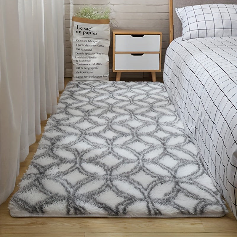 Upscale Plush Shag Bedroom Rug - Soft, Non-Slip, and Easy to Clean Carpet with Adorable Ring Design - Ideal for Living Room, Nursery, and Home Décor.