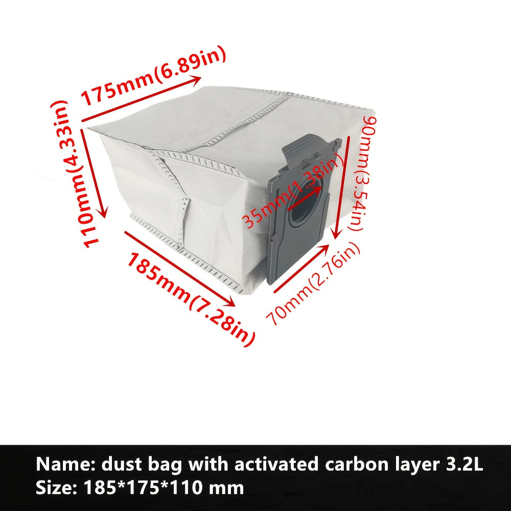 Upgrade your DREAME X20 Pro Plus Robot Vacuum with 4 Premium HEPA Filter Dust Bags - Featuring Activated Carbon Layer, Leak-Proof Design, and 3.2L Large Capacity for Integrated Mopping Robot Compatibility