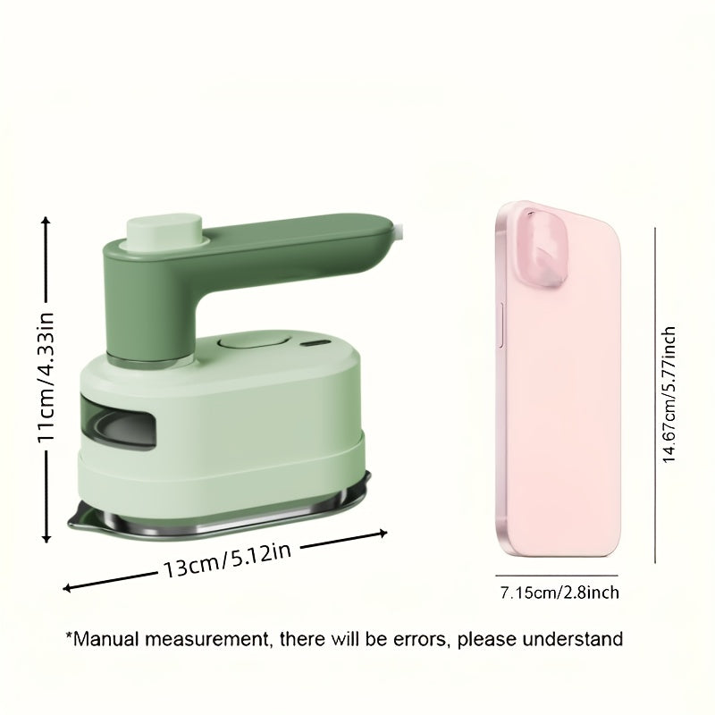 High-power portable electric iron, 1050W handheld garment steamer with wrinkle removal, European standard plug, ideal for home and business use.