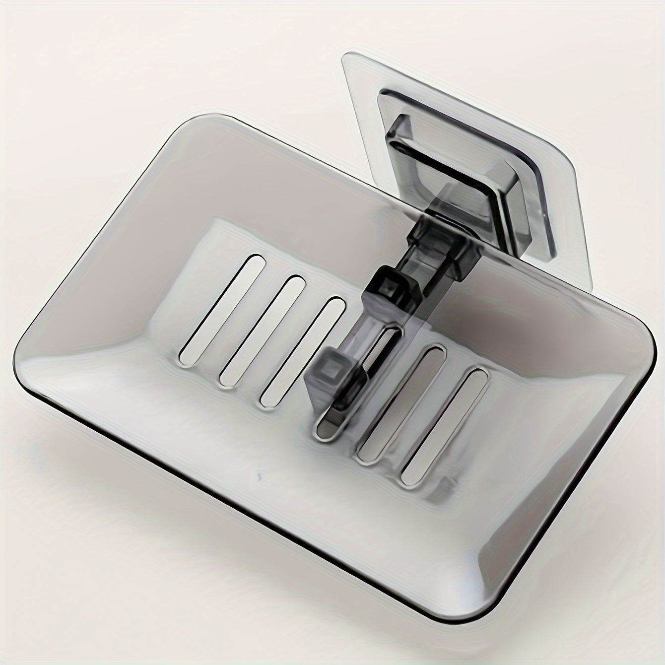 Simple, no-drill wall mount soap dish with strong adhesive for bathroom and kitchen.