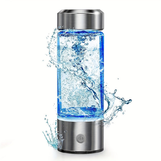 Introducing the Mueuton Portable Water Ionizer Bottle - Rechargeable via USB, Made with Durable Borosilicate Glass and Stainless Steel Lid. Features a Long-lasting 1000mAh Battery, Perfect for Family Trips and Outdoor Adventures. Only from Mueuton.