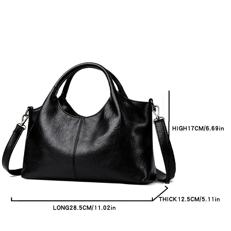 Stylish PU Women's Handbag with Detachable Strap, Zip Closure, Nylon Lining - Available in various colors, perfect for any occasion.