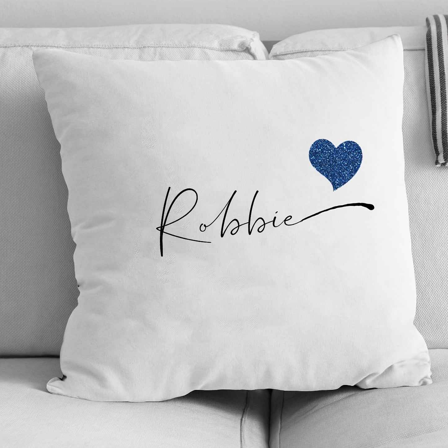 Add a Personal Touch to Your Decor with a Custom Velvet Pillowcase featuring Heart Pattern and Your Name - Single-Sided Print on White Polyester - Ideal for Nursery or Home Decor (Pillow not included)