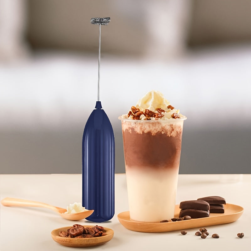 Lalayuan Handheld Electric Milk Frother is made of stainless steel and battery-operated. Perfect for creating foam for coffee, latte, cappuccino, and chocolate. Note: Batteries not included.