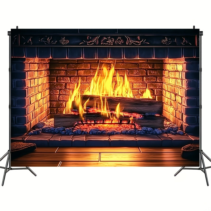 Get ready to cozy up with our 1-piece Giant 3D Fireplace Backdrop featuring a charming red brick design and realistic flames. Made from durable polyester, this backdrop requires no power to create a warm and inviting atmosphere. Available in three sizes