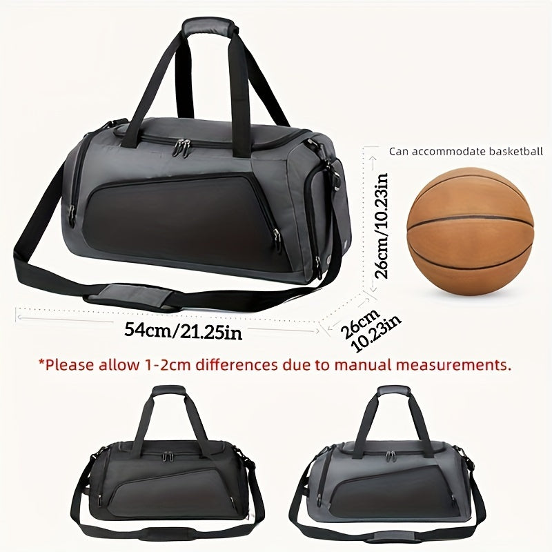 Large capacity basketball bag with separate shoe compartment, suitable for sports, fitness, and travel.