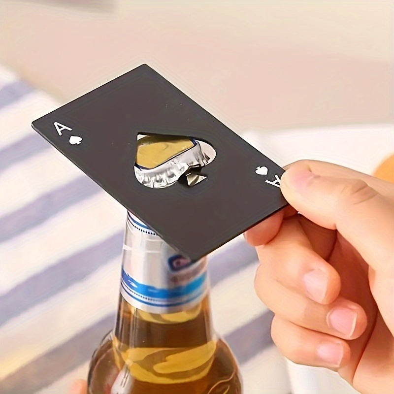 Stainless Steel Ace of Spades Bottle Opener - Sleek, Durable, Easy-to-Use - Ideal for Beer & Wine - Perfect Bar Accessory & Gift.